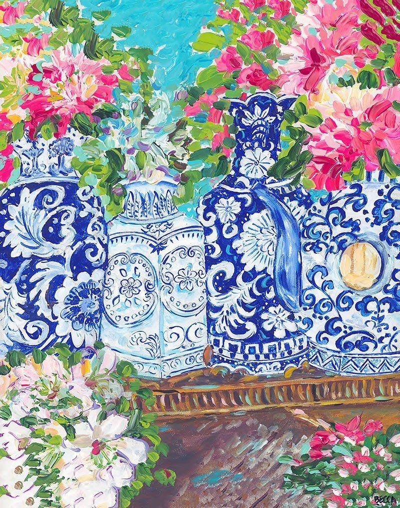 "Blue Teapot and Vases" by Becca