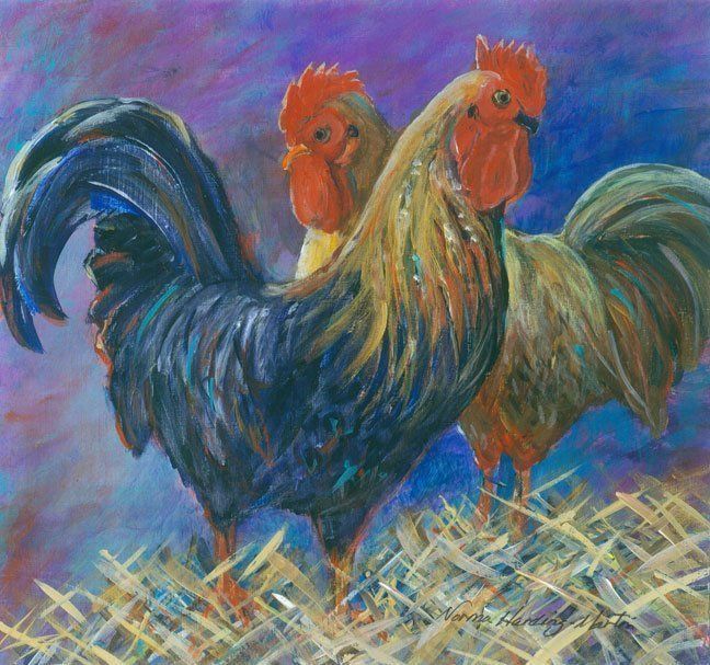 "Two Roosters" by Norma Martin