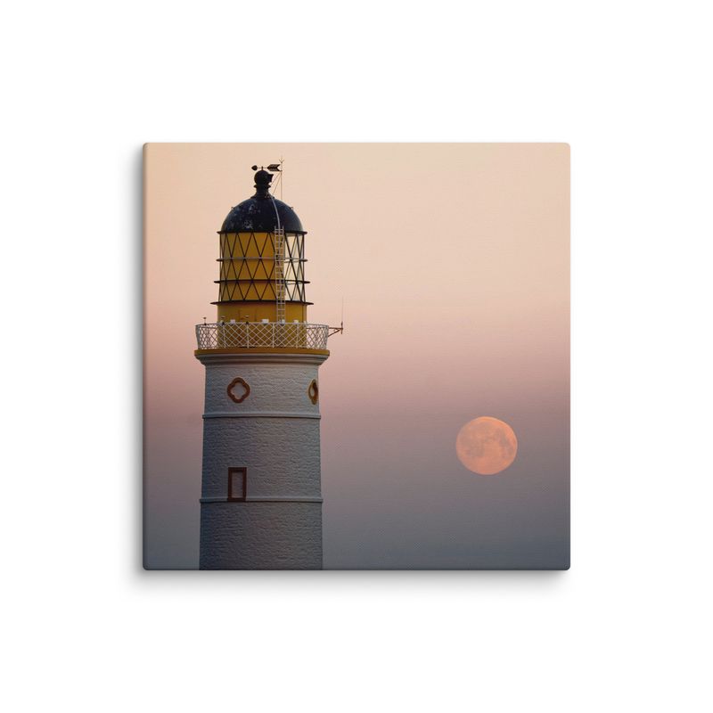 Corsewall Lighthouse and Moon Canvas