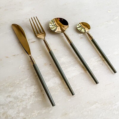 Contemporary Gold Cutlery Set