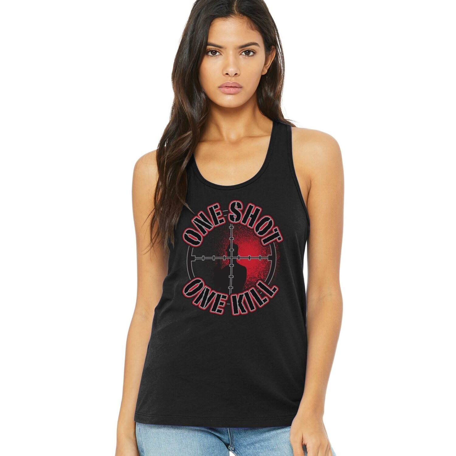 "One Shot One Kill" Women’s Racer Back Tank