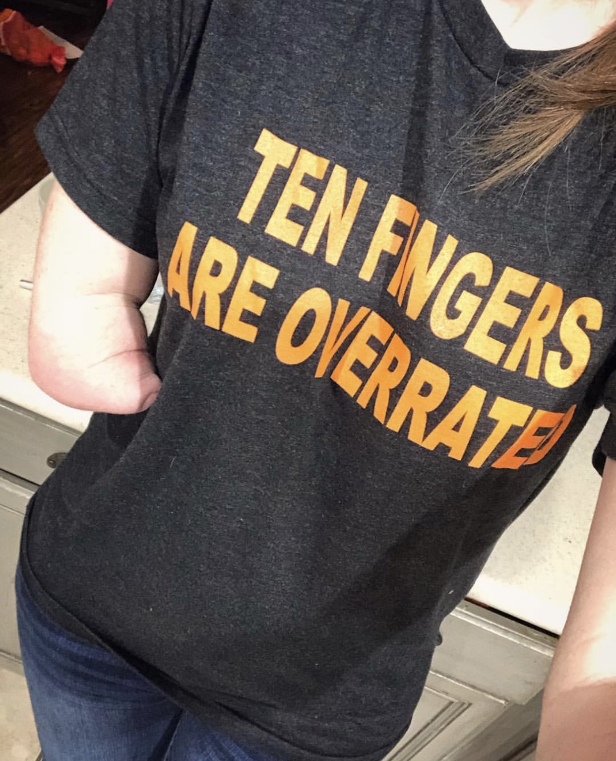 Unisex "Ten Fingers Are Overrated" Vintage Black T-shirt