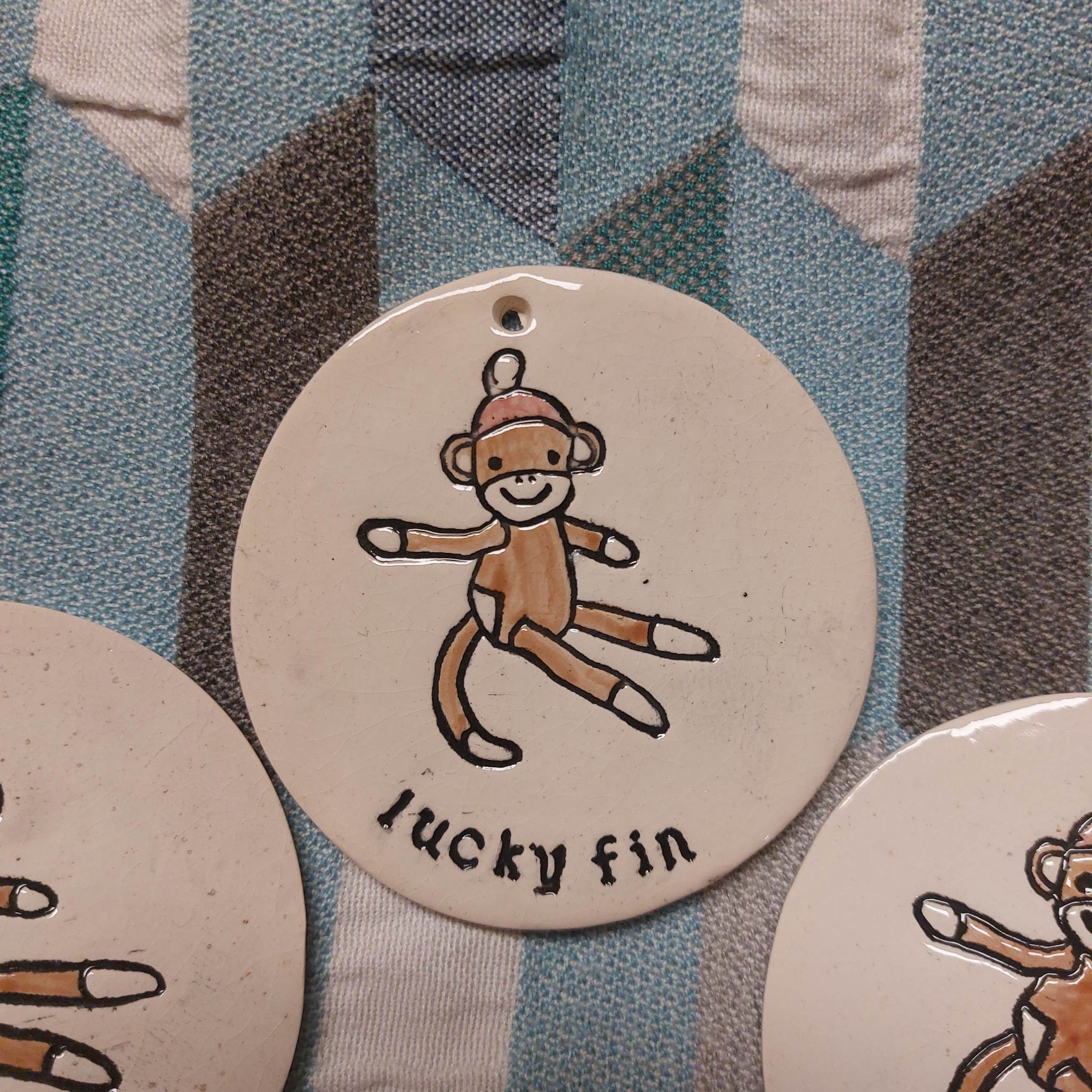 ONE PER ORDER 2022 Lucky Fin Sock Monkey Ornament FINAL RESTOCK