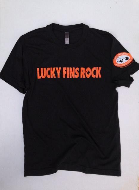Unisex "Lucky Fins Rock" T-shirt  Vintage Black BLKLFR- UNISEX
