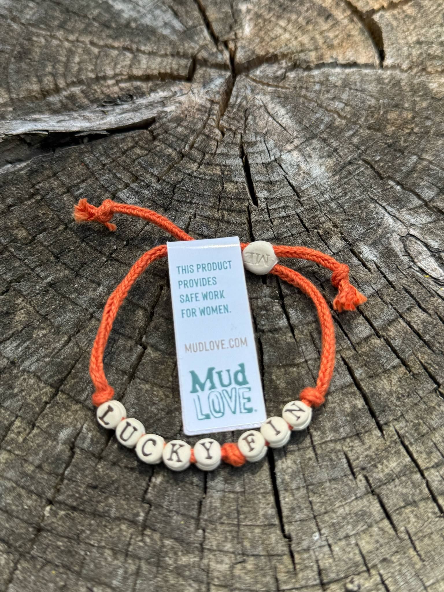 *NEW* Lucky Fin Clay Bead Bracelet on Woven Cord
