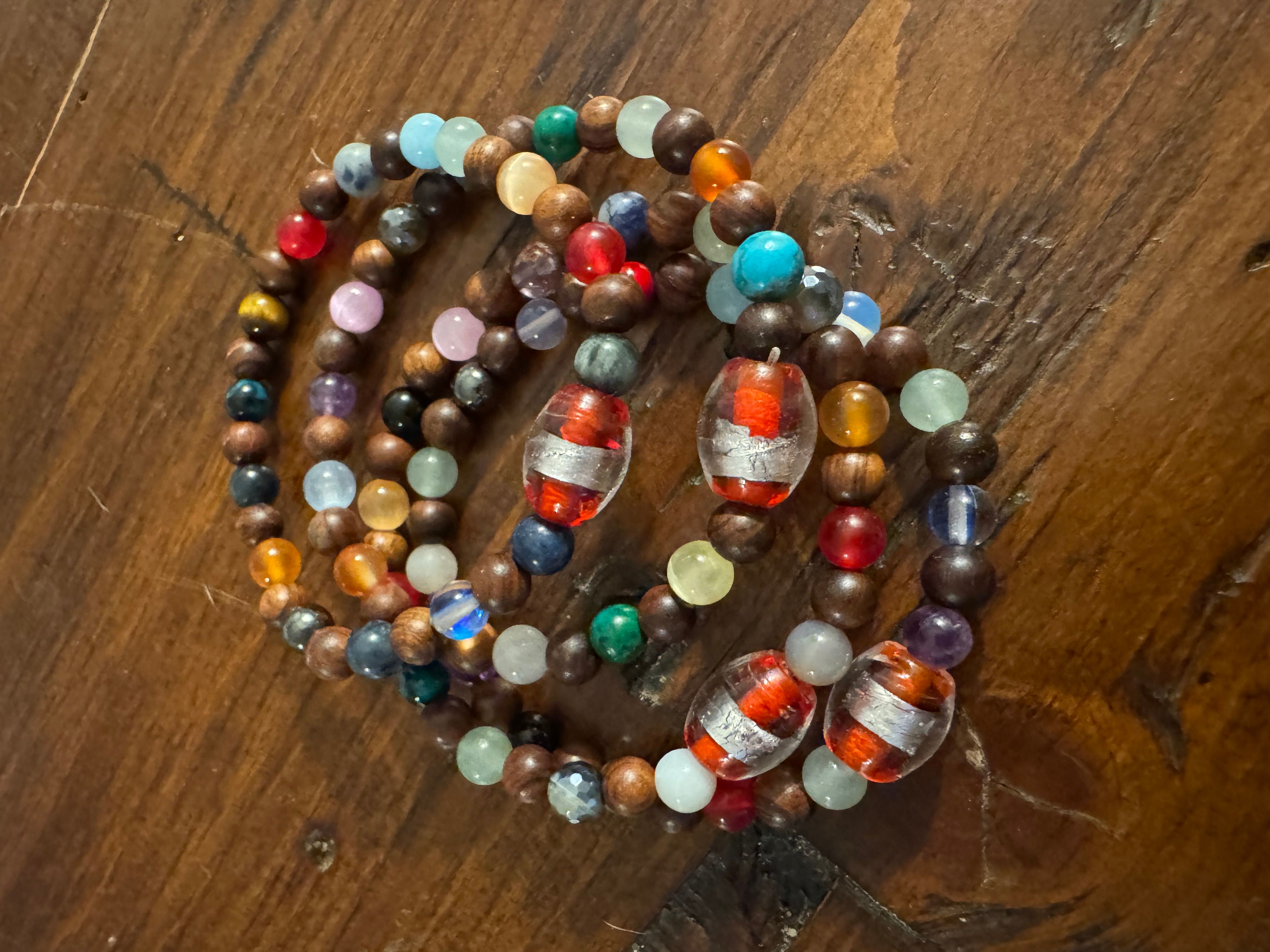 Lucky Fin Bracelet- Semiprecious stone & Wood *LIMITED EDITION* LFB-SPS