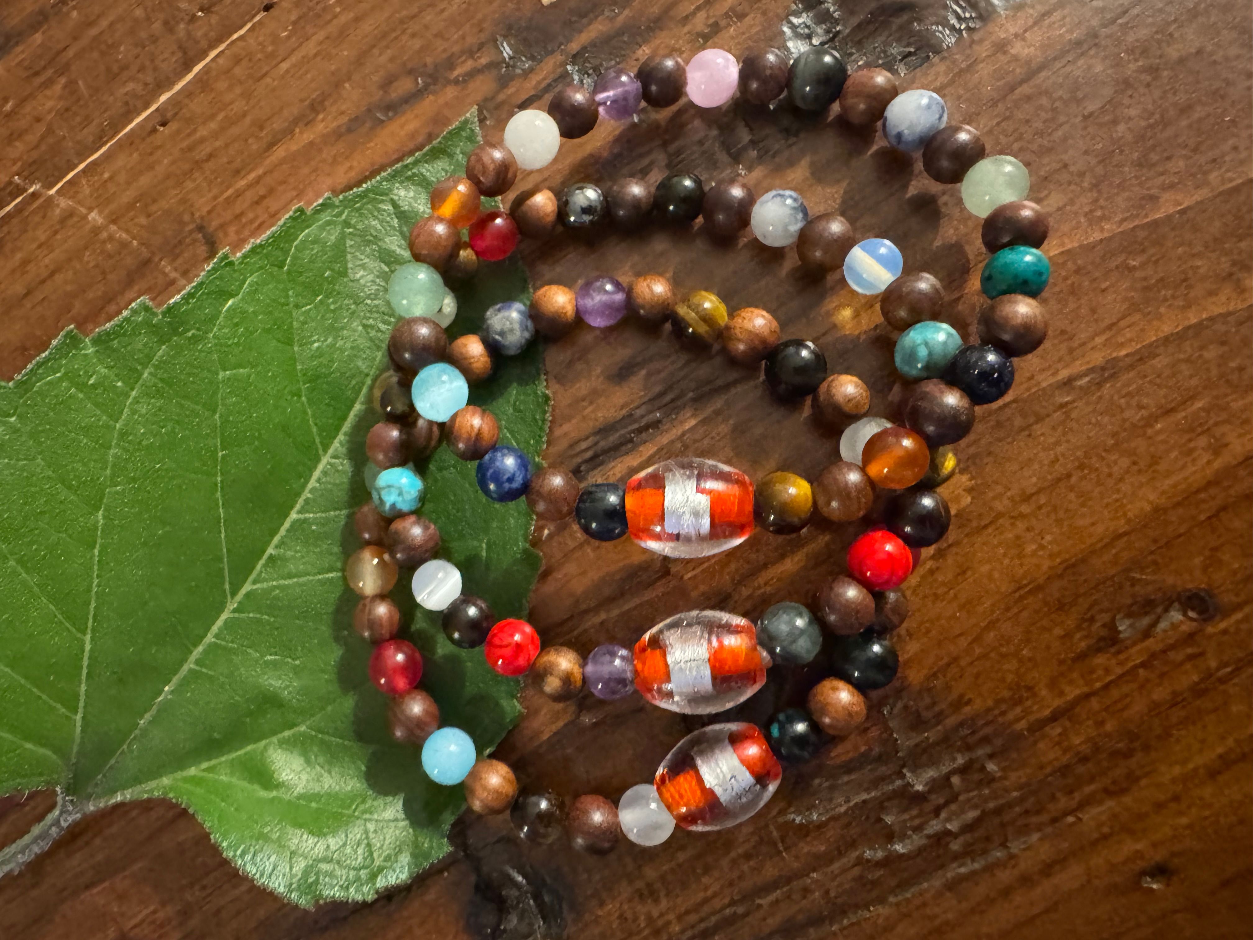 Lucky Fin Bracelet- Semiprecious stone & Wood *LIMITED EDITION*