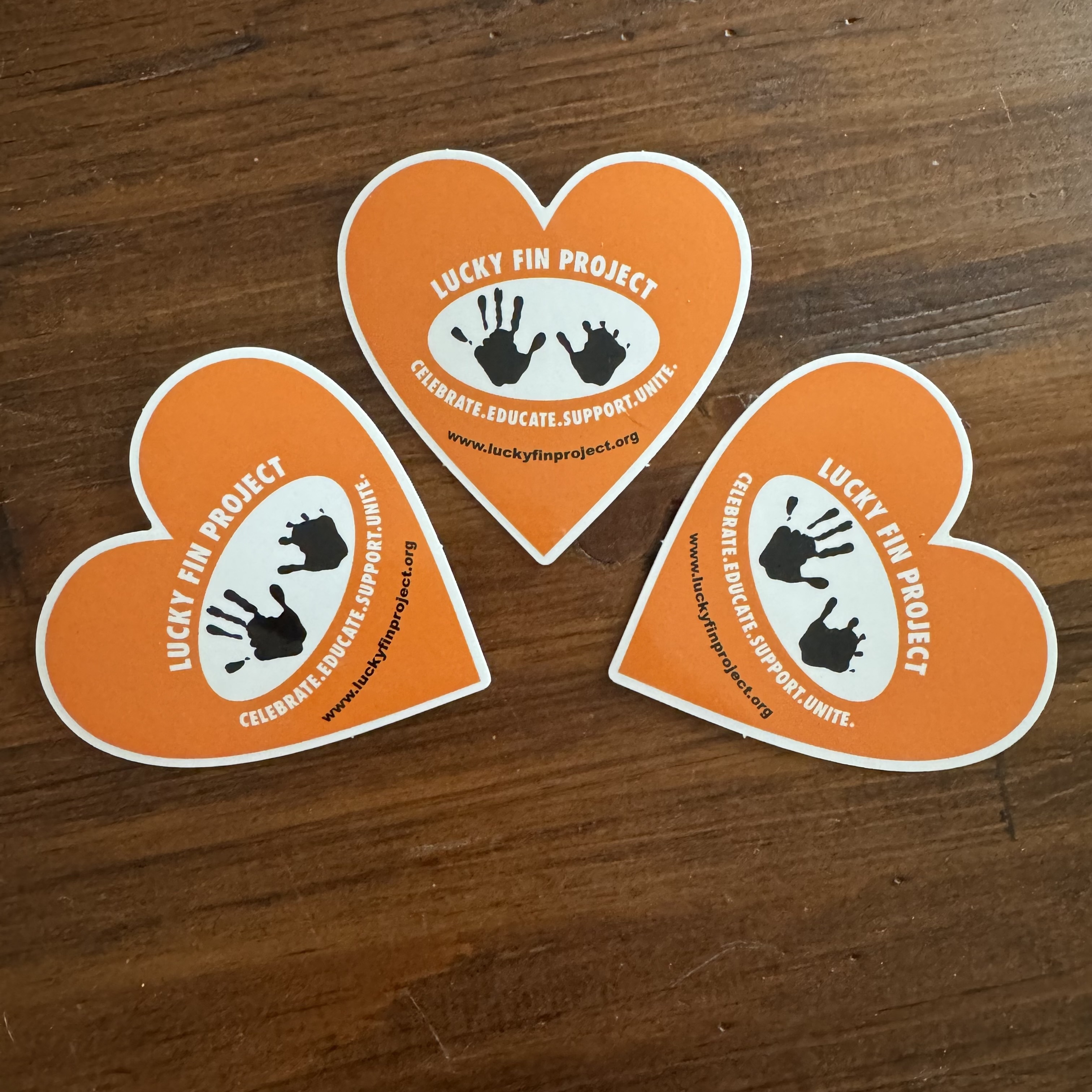 *NEW* Orange Heart 3 x 3 inch Bumper Sticker