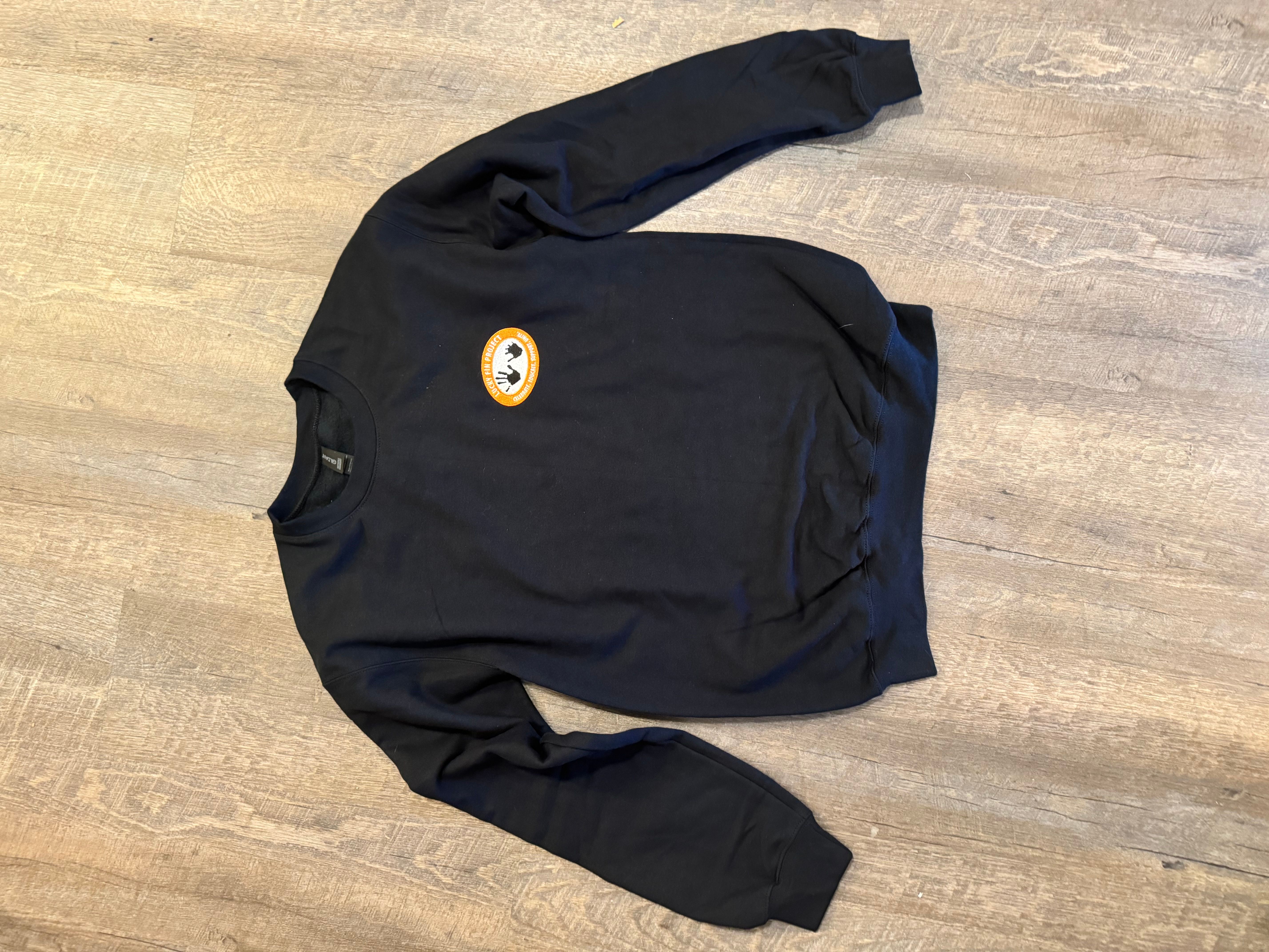 Unisex Embroidered Logo Pullover Sweatshirt Black LFP-BPO