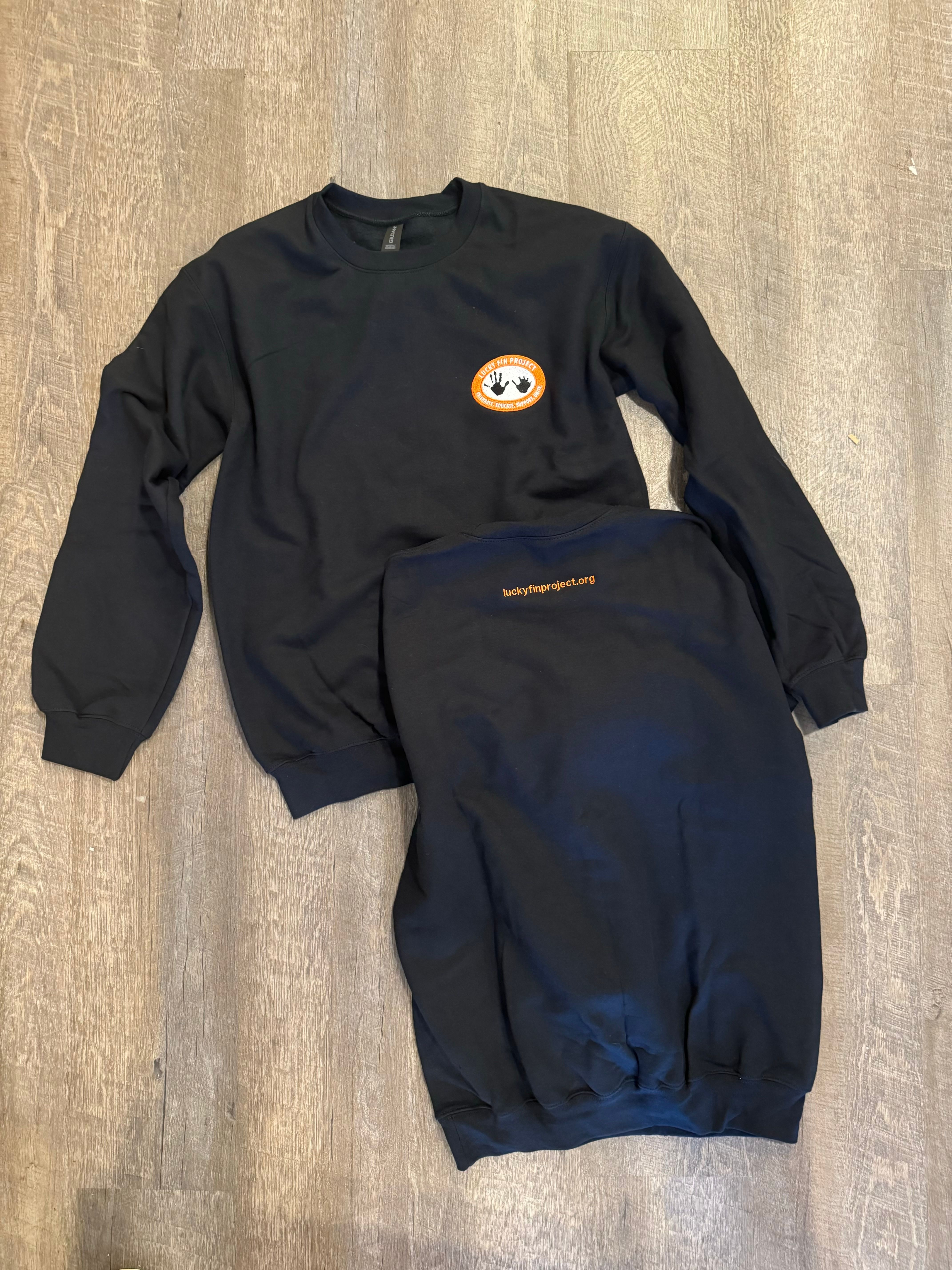 Unisex Embroidered Logo Pullover Sweatshirt Black