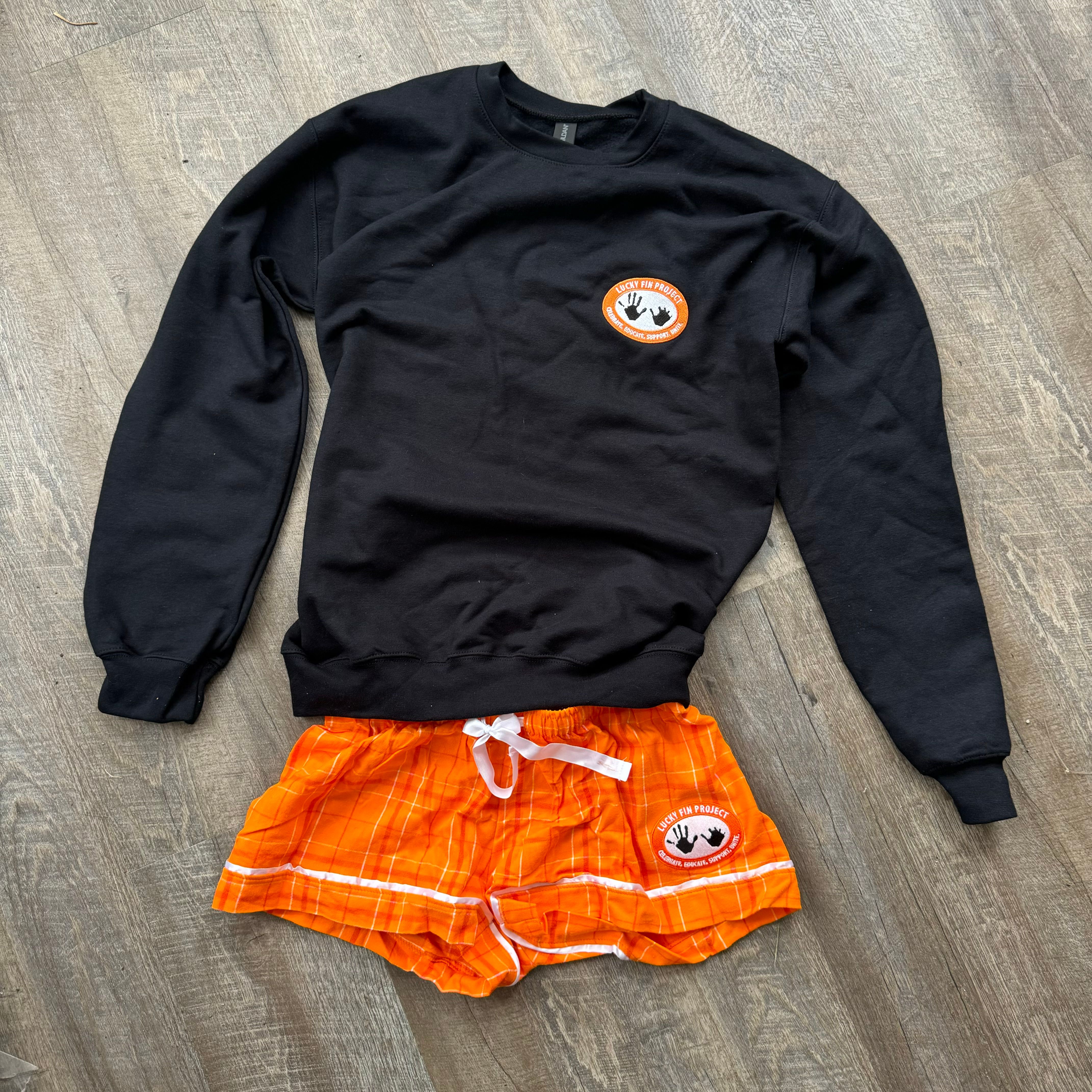 Unisex Embroidered Logo Pullover Sweatshirt Black