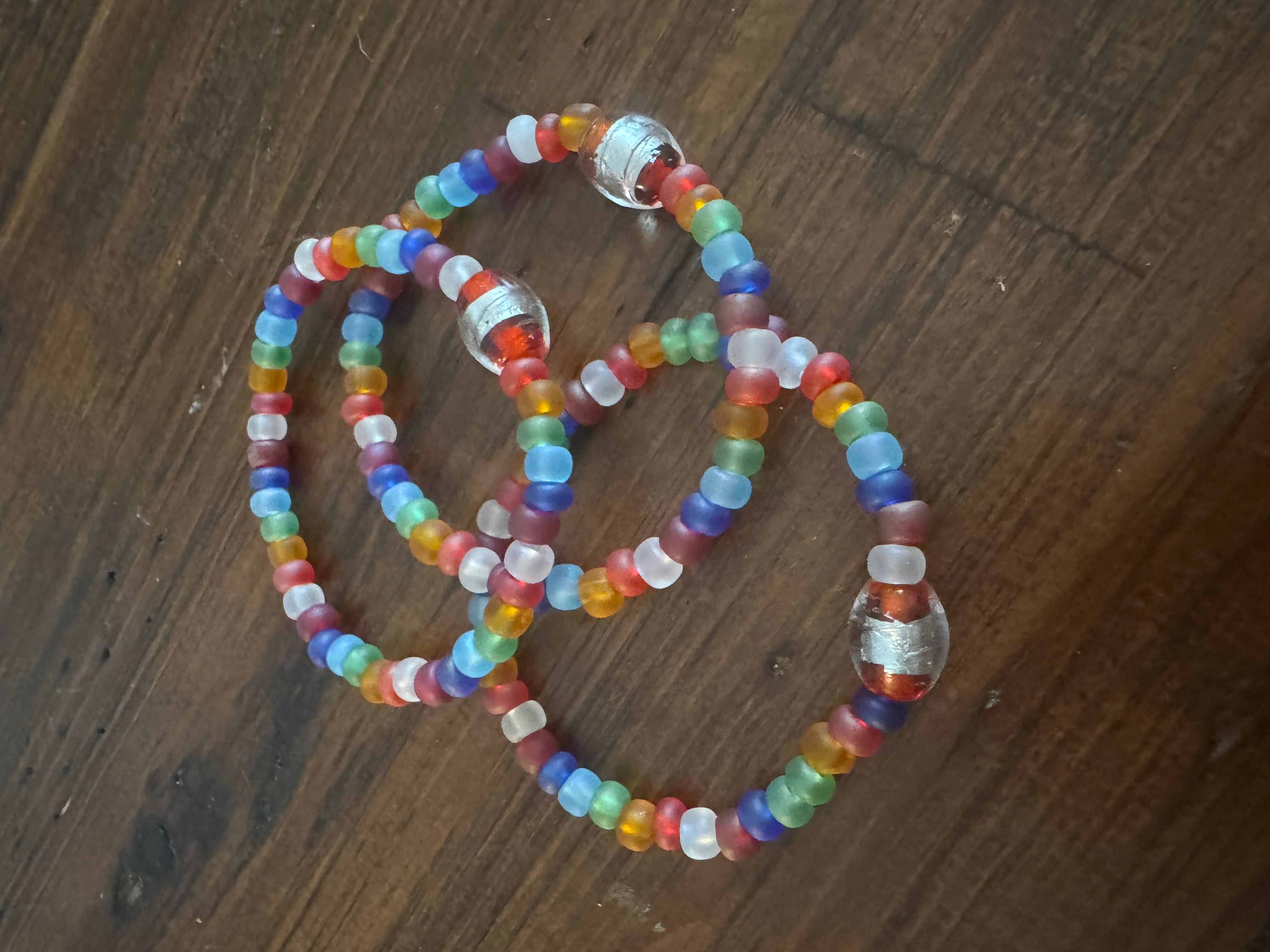 Lucky Fin Bracelet- Beach Glass LFB- BGL