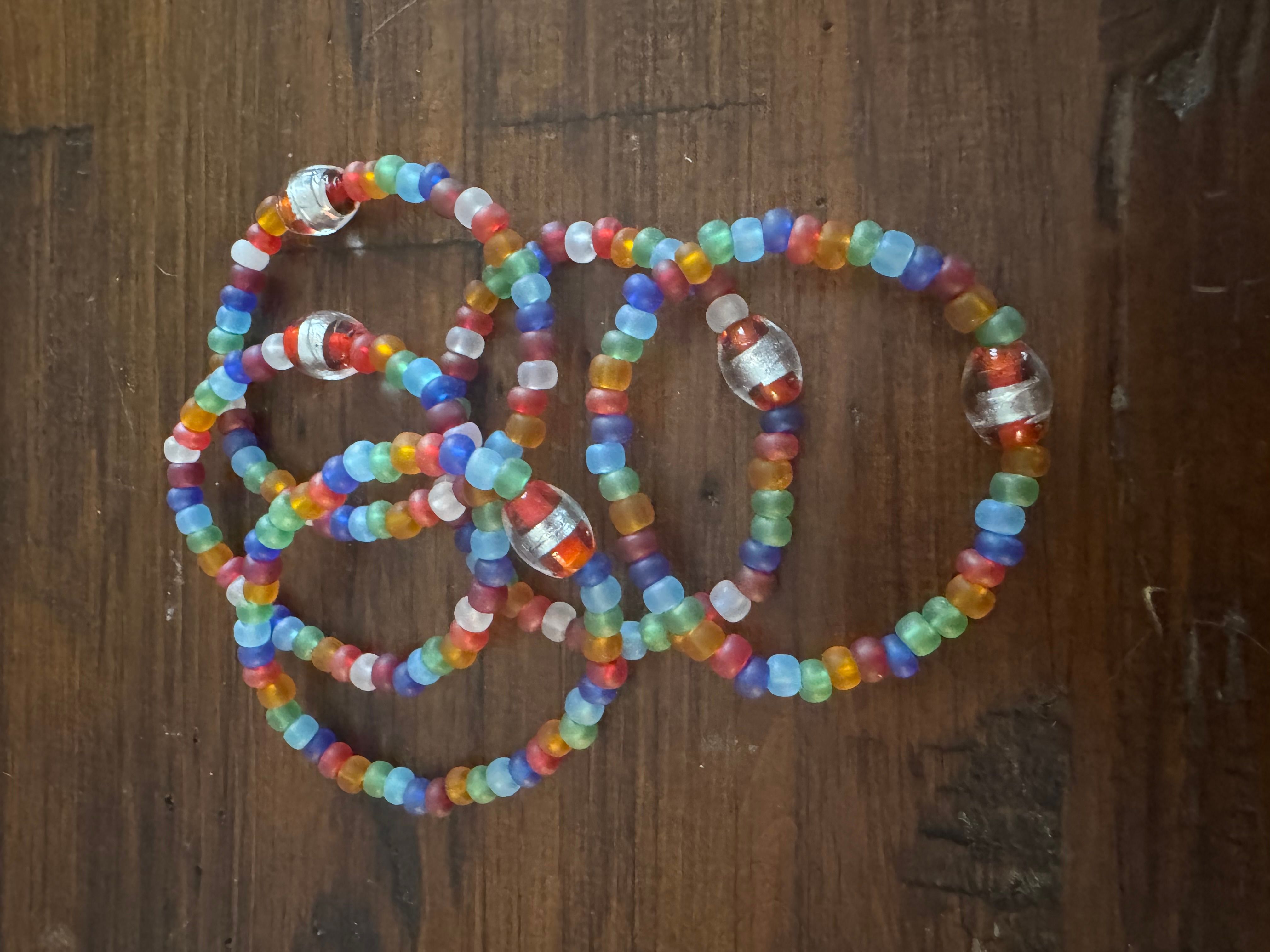 Lucky Fin Bracelet- Beach Glass