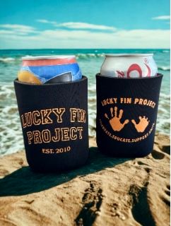 *Limited Edition Design* Lucky Fin Can Koozie (black) LFP-KZB