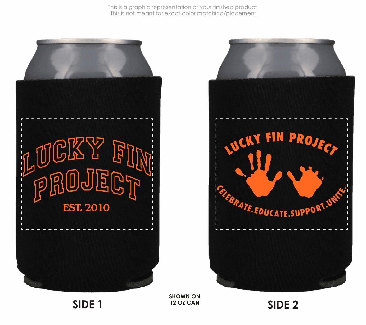 *Limited Edition Design* Lucky Fin Can Koozie (black)