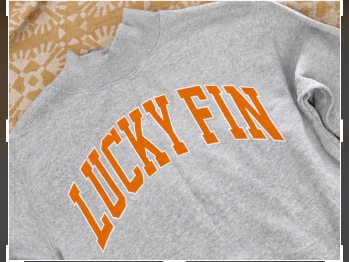 LUCKY FIN Mock Neck/Varsity Sweatshirt (PREORDER)