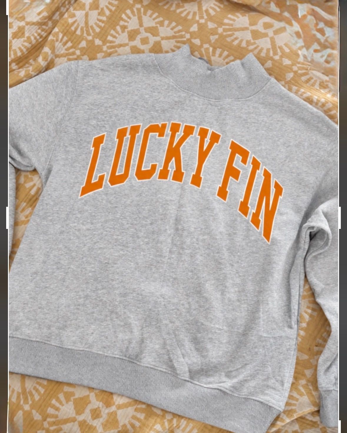 LUCKY FIN Mock Neck/Varsity Sweatshirt (PREORDER) LF-MOCK
