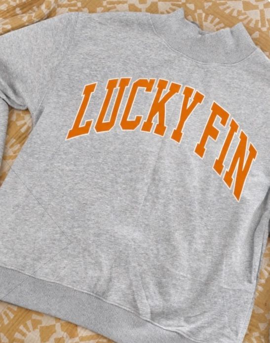 LUCKY FIN Mock Neck/Varsity Sweatshirt (PREORDER)