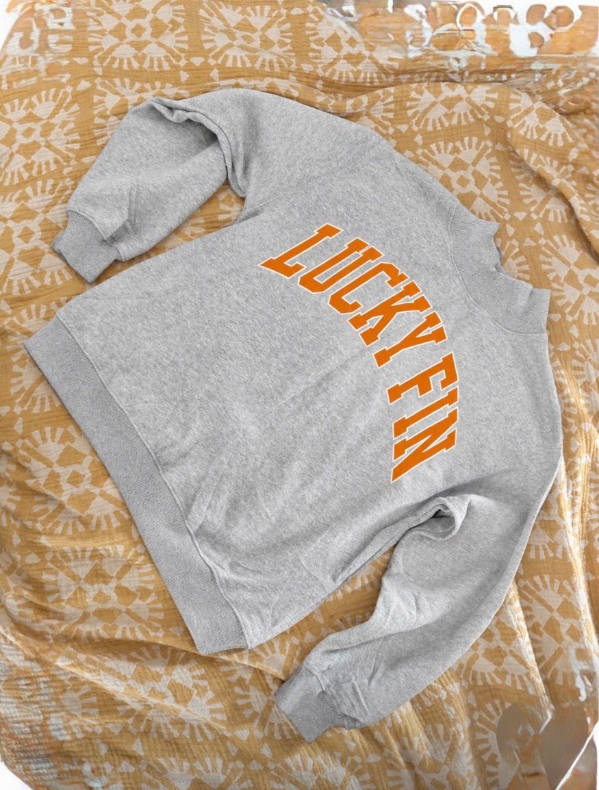 LUCKY FIN Mock Neck/Varsity Sweatshirt (PREORDER)