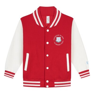 Baseball Jack met Gooische Lustrum logo  - Unisex - Vuurrood / Wit