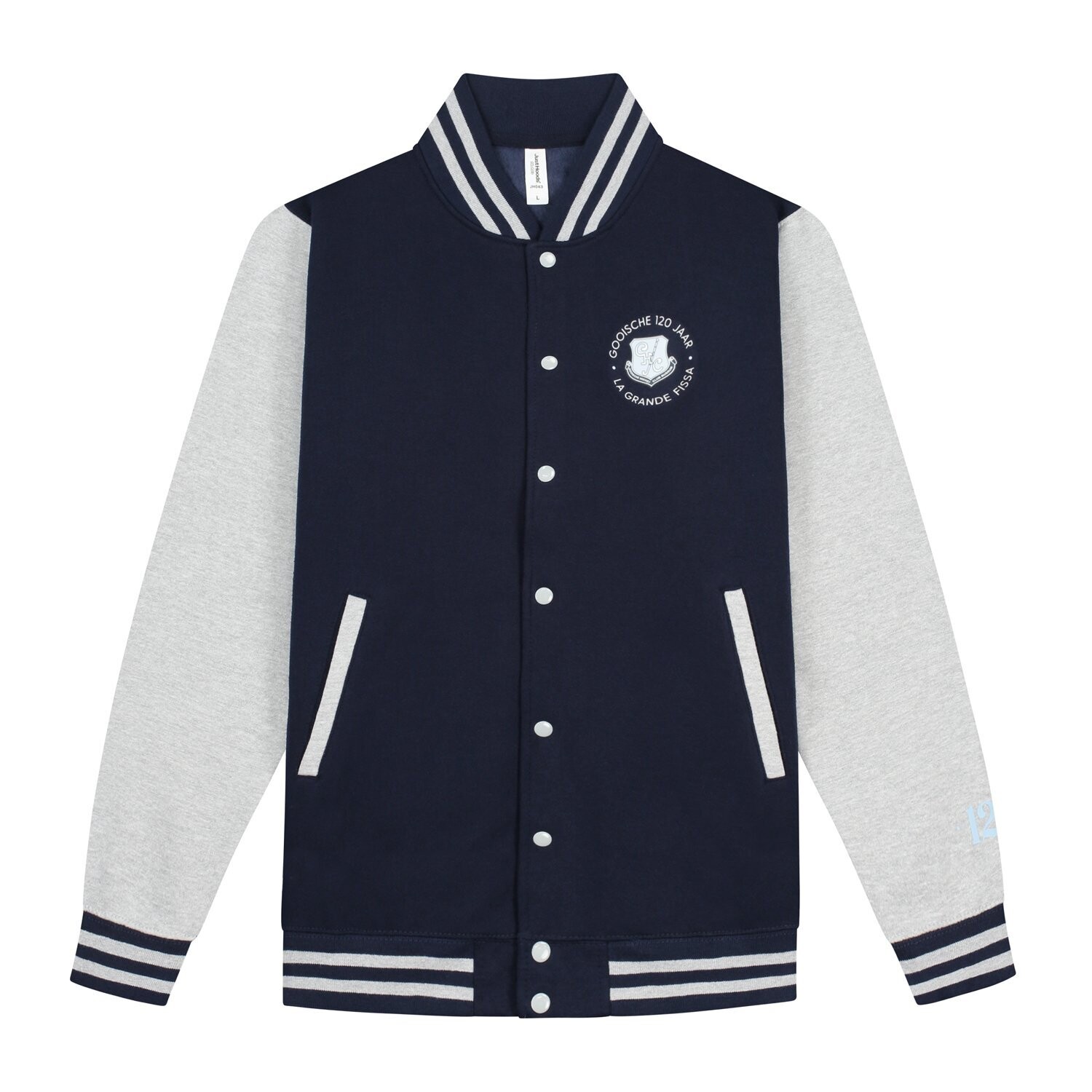 Baseball Jack met Gooische Lustrum logo - Kids -  Oxford Blue/Heather Grey