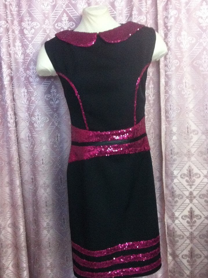 robe paillette col claudine