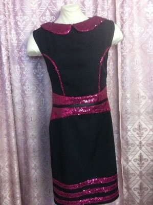 robe paillette col claudine