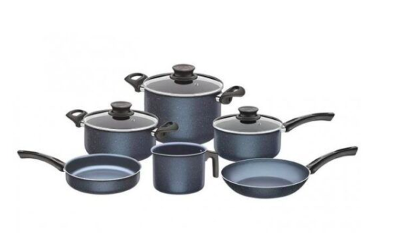 BATERIA COCINA 9PZAS PARIS GRANITO  AZUL TRAMONTINA