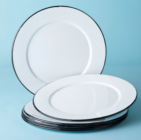PLATO 32CM VITRIFICADO BLANCO/NEGRO CINSA