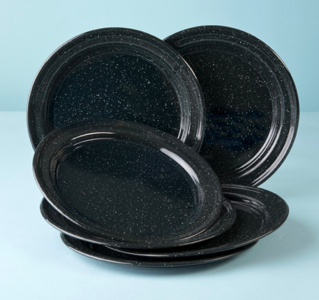 PLATO LLANO 26CM VITRIFICADO NEGRO CINSA