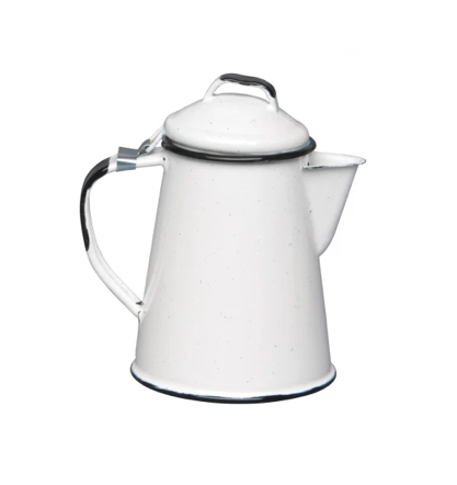 CAFETERA 600ML VITRIFICADO BLANCO B/NEGRO CINSA