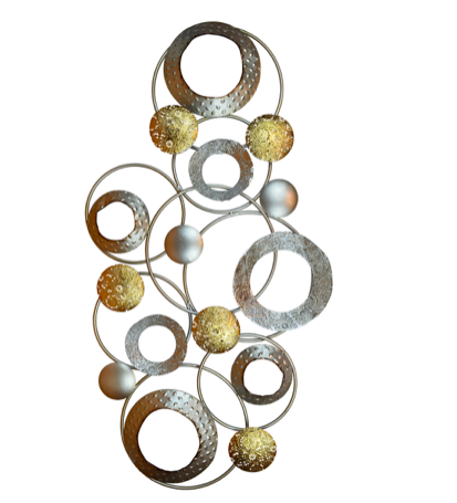 FIGURA DE PARED CIRCULOS ORO PLATA 1X52