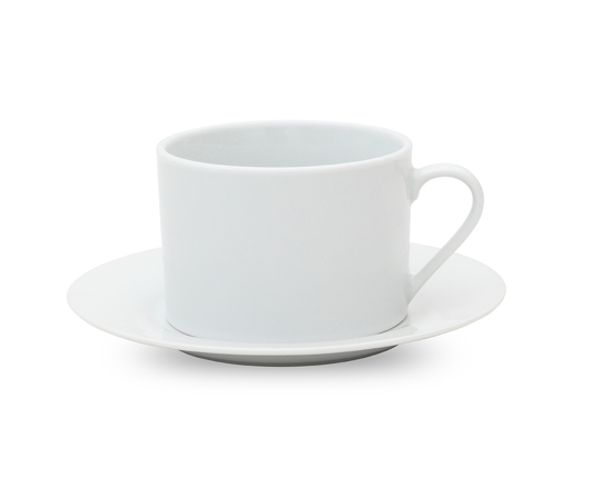 TAZA DE TE RECTA C/ PLATO 220ML PORCELANA  SELECTA
