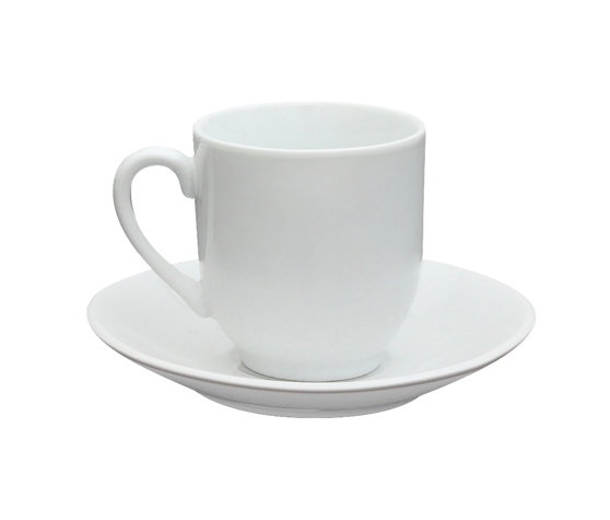 TAZA CAFE OVAL 90ML C/PLATO PORCELANA SELECTA