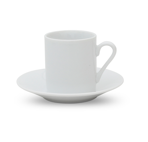 TAZA CAFE RECTA C/ PLATO 90ML  PORCELANA SELECTA