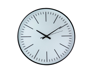 RELOJ PARED NEGRO ESFERA BLANCA 30CM