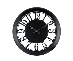 RELOJ PARED NEGRO ESFERA TPTE 30CM