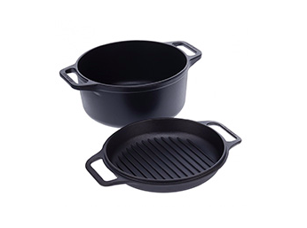 OLLA C/TAPA HIERRO CURADO DOBLE USO 6LTS 26CM VICTORIA 32326