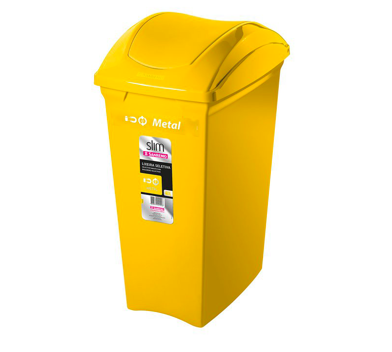BASURERO SELECTIVO T/BASCULANTE AMARILLO 40 LT SANREMO