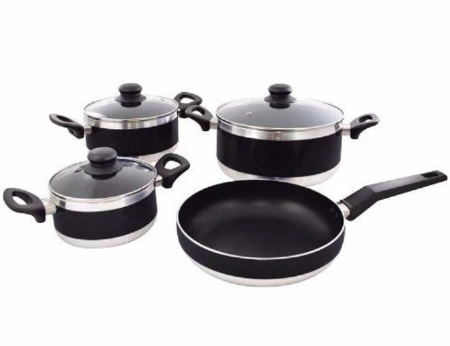 BATERIA DE COCINA 7 PZAS CUORI NEGRA LUCIA