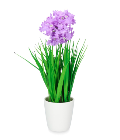 FLOR C/MACETA CERAMICA LILA