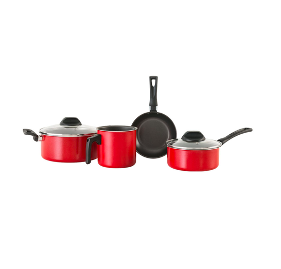 BATERIA 4 PZAS TEFLON ROJO  BRINOX