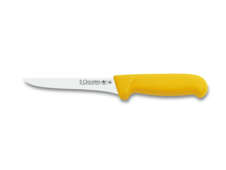 CUCHILLO DESHUESAR M/AMARILLO 15CM 3 CLAVELES