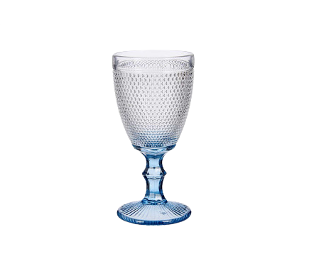 COPA PUNTOS VINO PIE AZUL COBALTO  VIVALTO