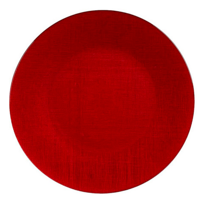 PLATO VIDRIO 27CM ROJO  VIVALTO