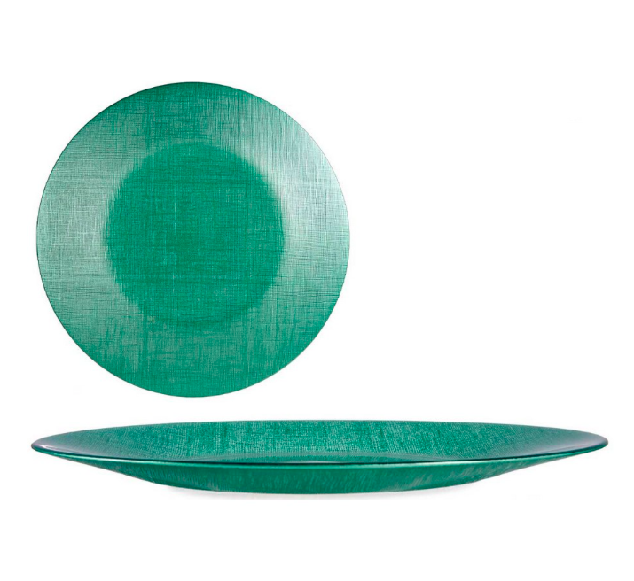 PLATO VIDRIO 27CM VERDE MENTA  VIVALTO