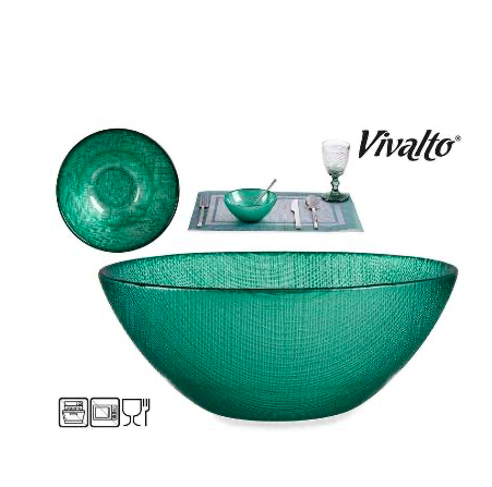 BOLS VIDRIO 15CM VERDE MENTA  VIVALTO
