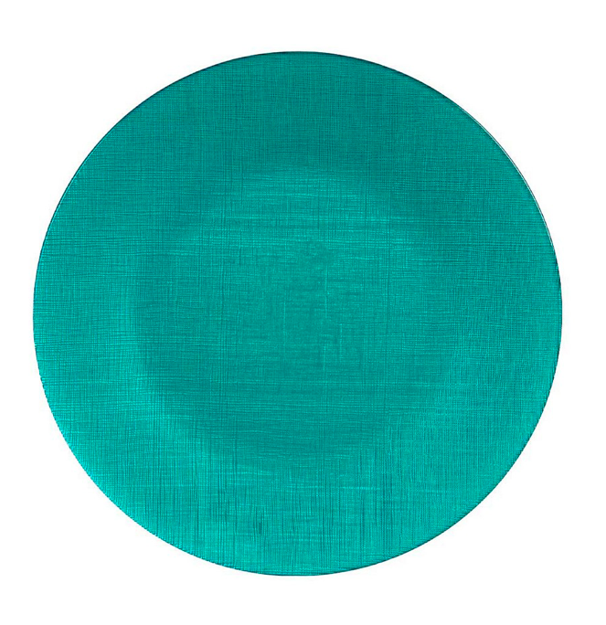 PLATO VIDRIO 21CM TURQUESA VIVALTO