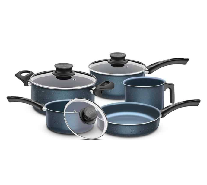 BATERIA COCINA PARIS GRANITO AZUL 5PZAS  TRAMONTINA