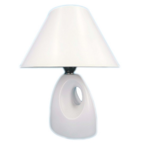 LAMPARA JARRON BLANCA 45CM C/PANTALLA